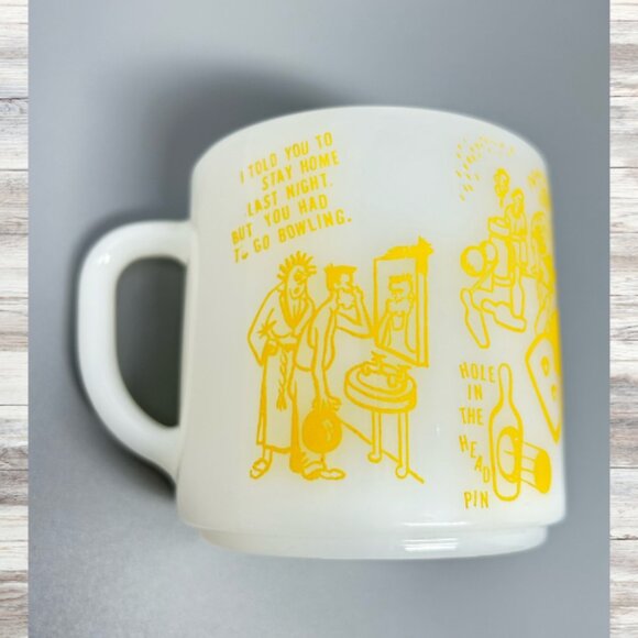 Vintage 1950s Bowlers Mug Federal Glass - Picture 6 of 8